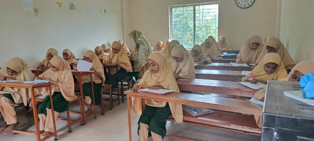 Students taking exam