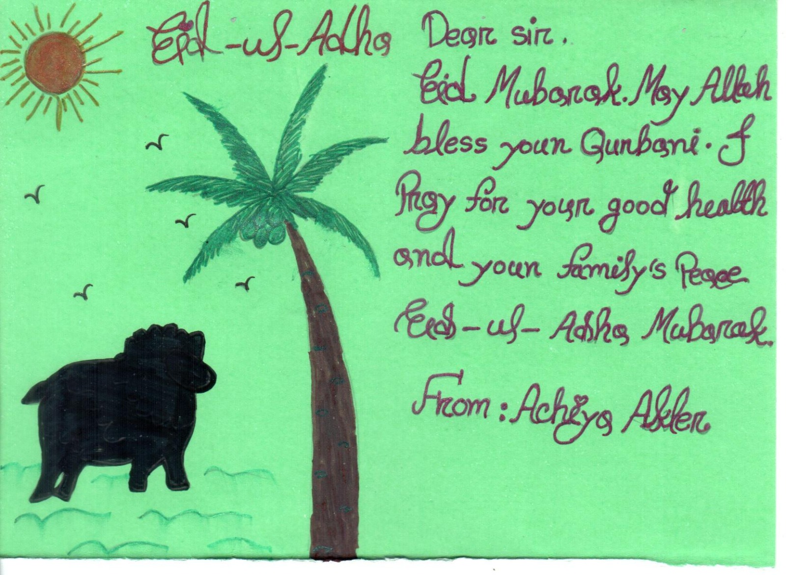Handmade Eid card